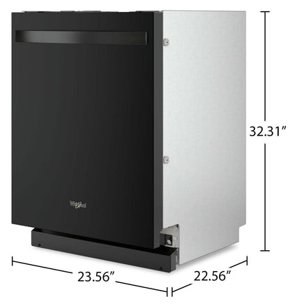 Lave-vaisselle encastré Whirlpool de 24 po et de 44 dBA avec commandes sur le dessus - noir - WDT550SAPB | Whirlpool 24 44 dBA Built-In Top-Control Dishwasher - Black - WDT550…