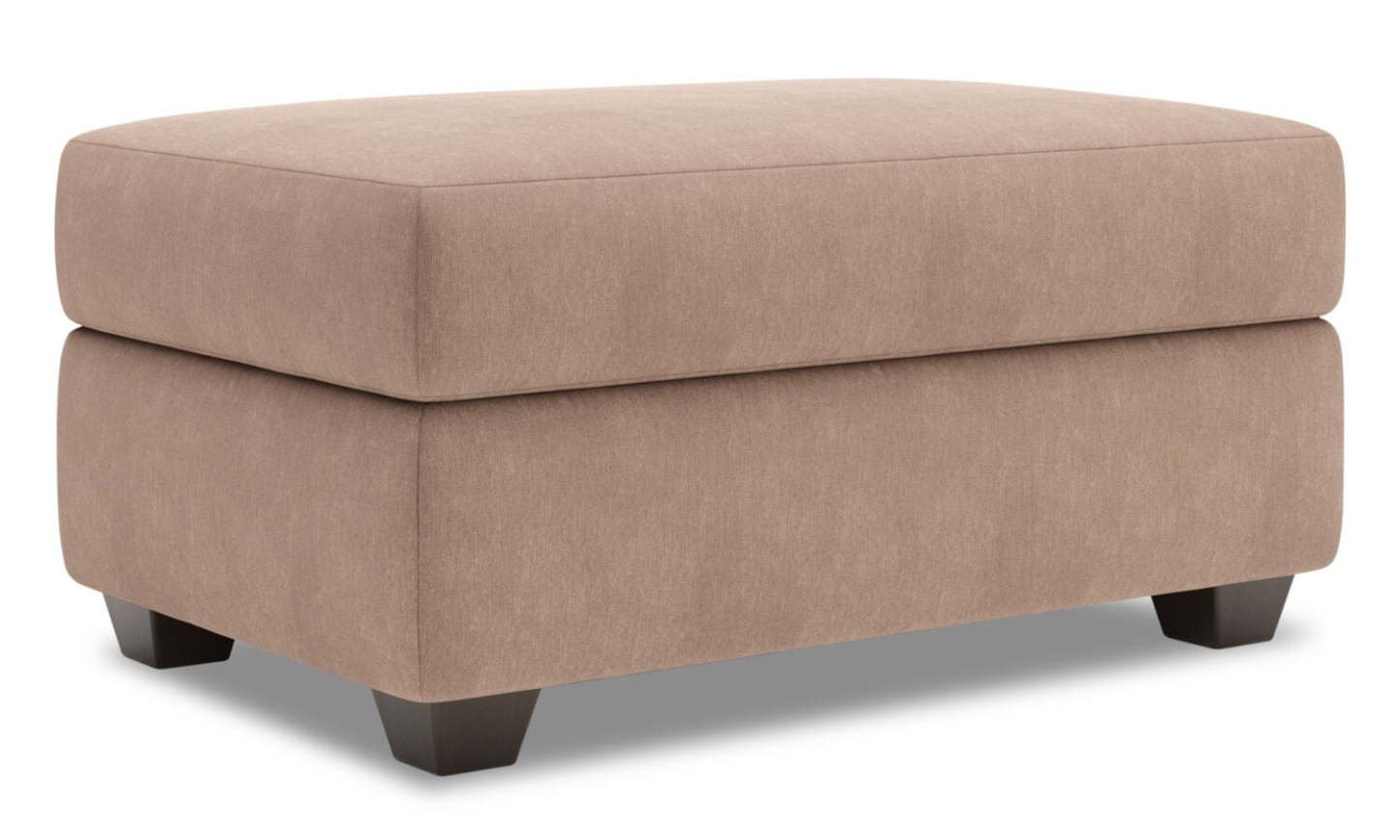 Fabriqué au Canada Pouf de rangement personnalisable The Trunk 39 en tissu d'apparence lin - Brun Pax Wicker | Pouf de rangement The Trunk de Sofa Lab de 39 po fabriqué au Canada en tissu d’apparence lin - brun Pax Wicker | TRUN3349
