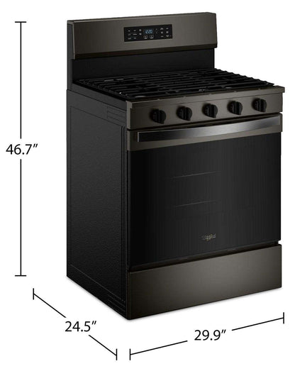 Cuisinière à gaz Whirlpool de 5,0 pi3 avec cuisson à air – noir sur acier inoxydable - WFGS5730SV