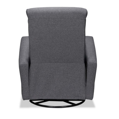 Fauteuil berçant, pivotant et inclinable Nyla de 30 po en tissu d’apparence lin - gris