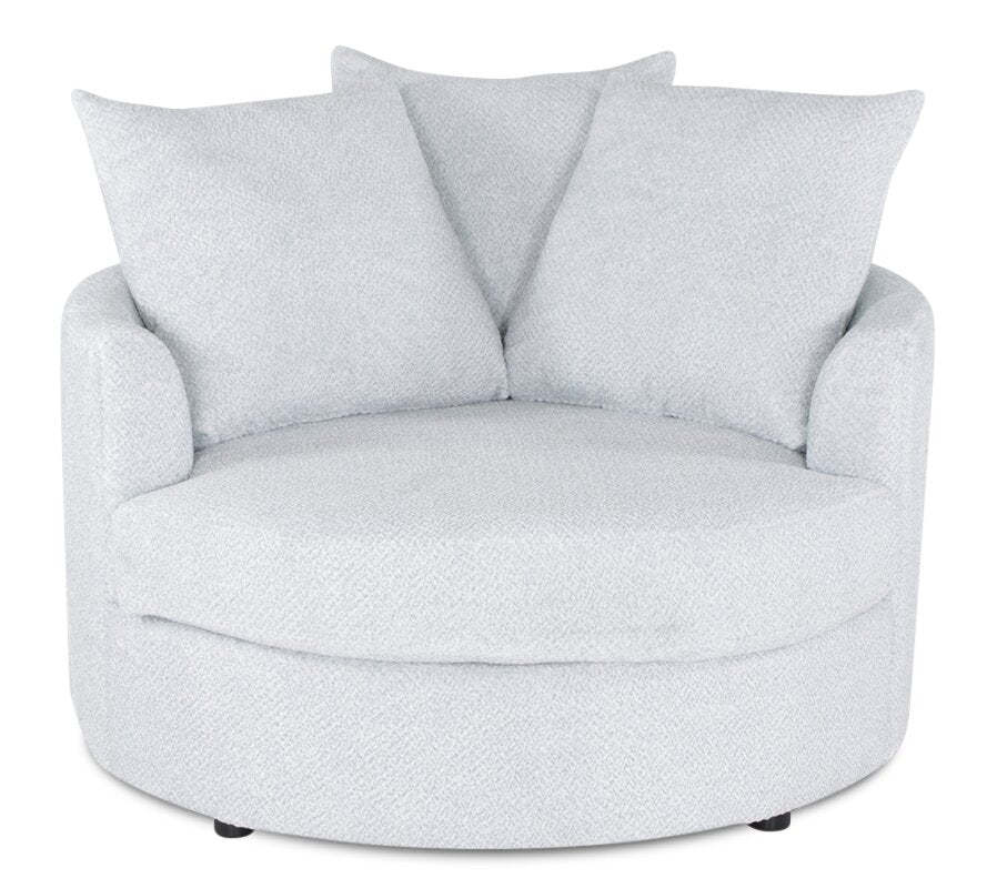 Fauteuil d’appoint Cuddler Grande de 48 po fabriqué au Canada en tissu de chenille - gris Teddy Star