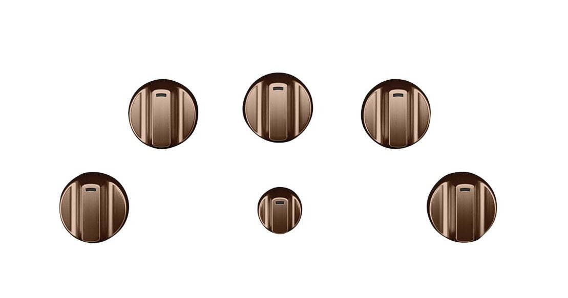Ensemble de boutons Café en cuivre brossé pour table de cuisson électrique - CXCE1HKPMCU | Trousse de poignées Café cuivre brossé pour surface de cuisson électrique - CXCE1HKPMCU | CKCE1HCU