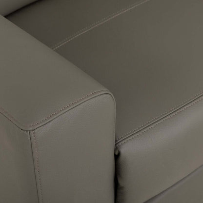 Sofa sectionnel de droite à inclinaison électrique Valentino 3 pièces en cuir véritable avec appuie-têtes réglables - gris