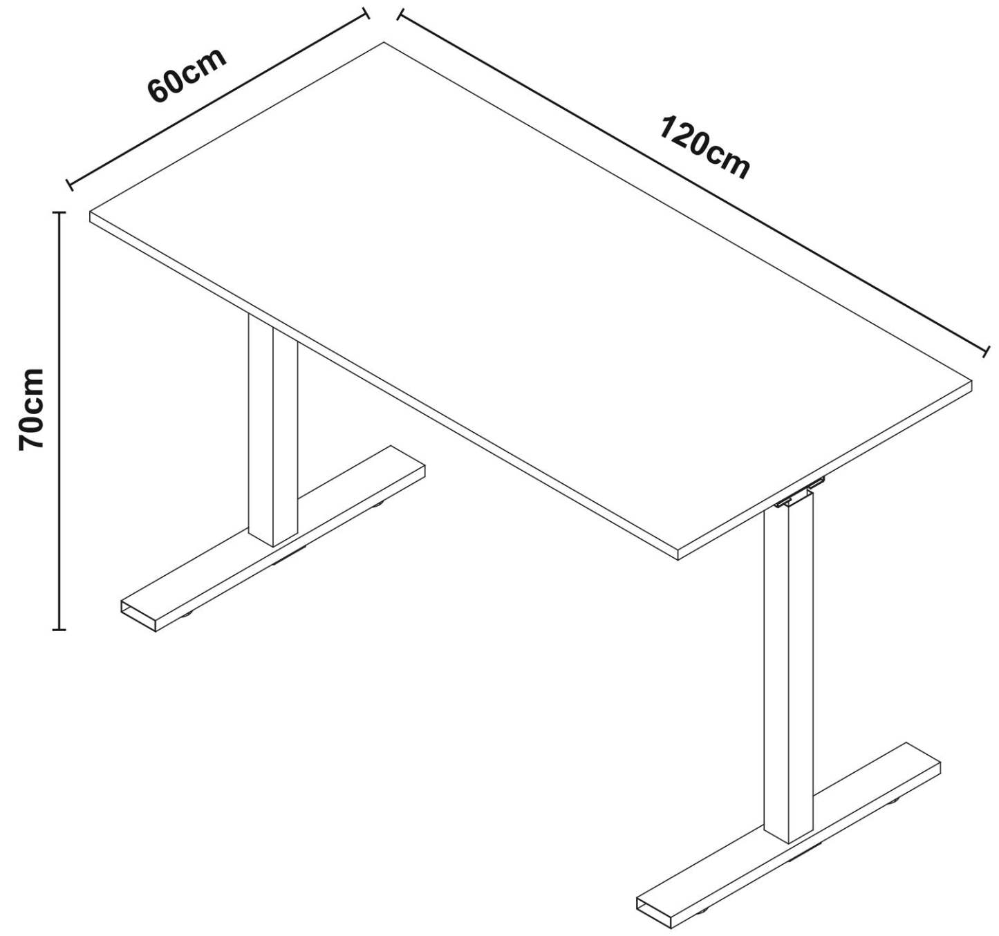 Bureau Novah 47,25 à hauteur réglable - Marron|Bureau Novah de 47,25 po à hauteur réglable - brun