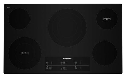 Surface de cuisson électrique KitchenAid de 36 po à 5 éléments - noire - KCES956KBL