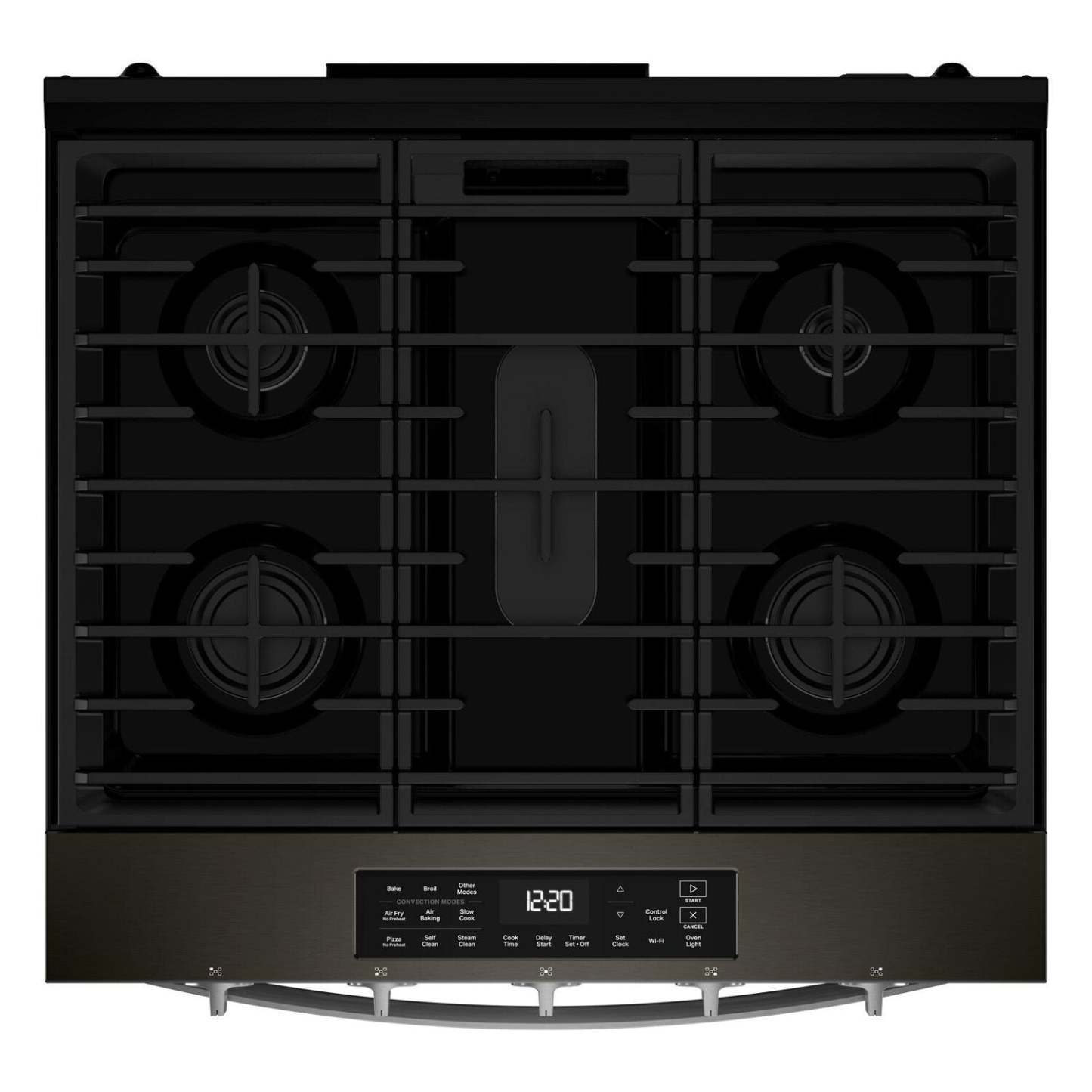 Cuisinière à gaz Whirlpool de 30 po et de 5 pi³ avec cuisson à air - noir sur acier inoxydable - WSGS5030SV | Tourbillon 30 5 Cu. Fort. Cuisinière à gaz avec cuisson à l'air - Noir sur acier inoxydable - WSGS5030SV