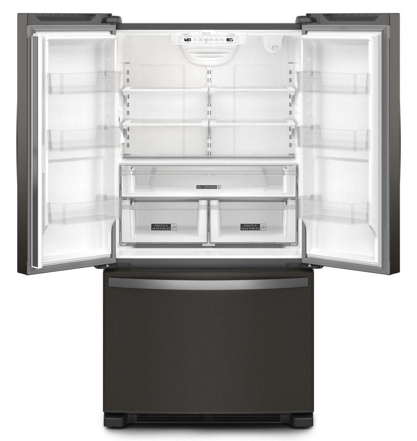 Whirlpool 36 20 pi3 Réfrigérateur de profondeur comptoir à portes françaises - acier inoxydable noir - WRFC2036RV | Réfrigérateur Whirlpool de 20 pi3 et de 36 po de profondeur comptoir à portes françaises - acier inoxydable noir - WRFC2036RV | WRFC20RV