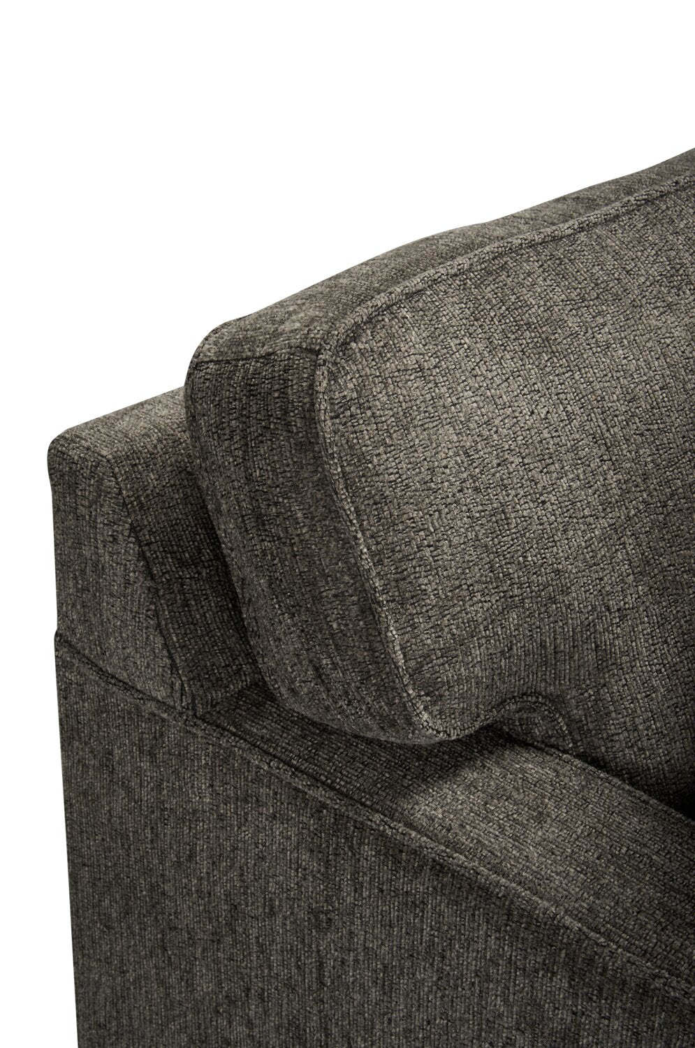 Fabriquée au Canada, causeuse Lennox de 57 po en tissu de chenille avec coussins réversibles et coussins décoratifs - grise