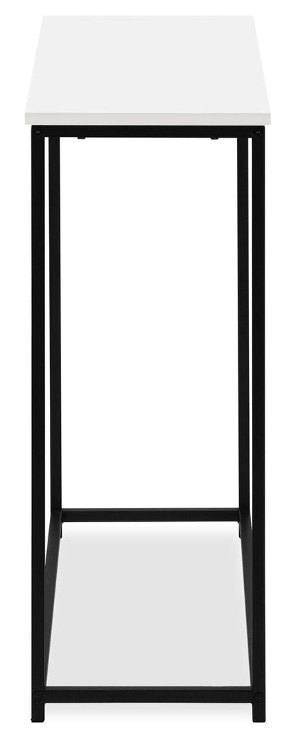Alma 31.5 Modern Sofa Table - White with Black Metal Frame|Table de salon moderne Alma de 31,5 po - blanche avec armature en métal noir