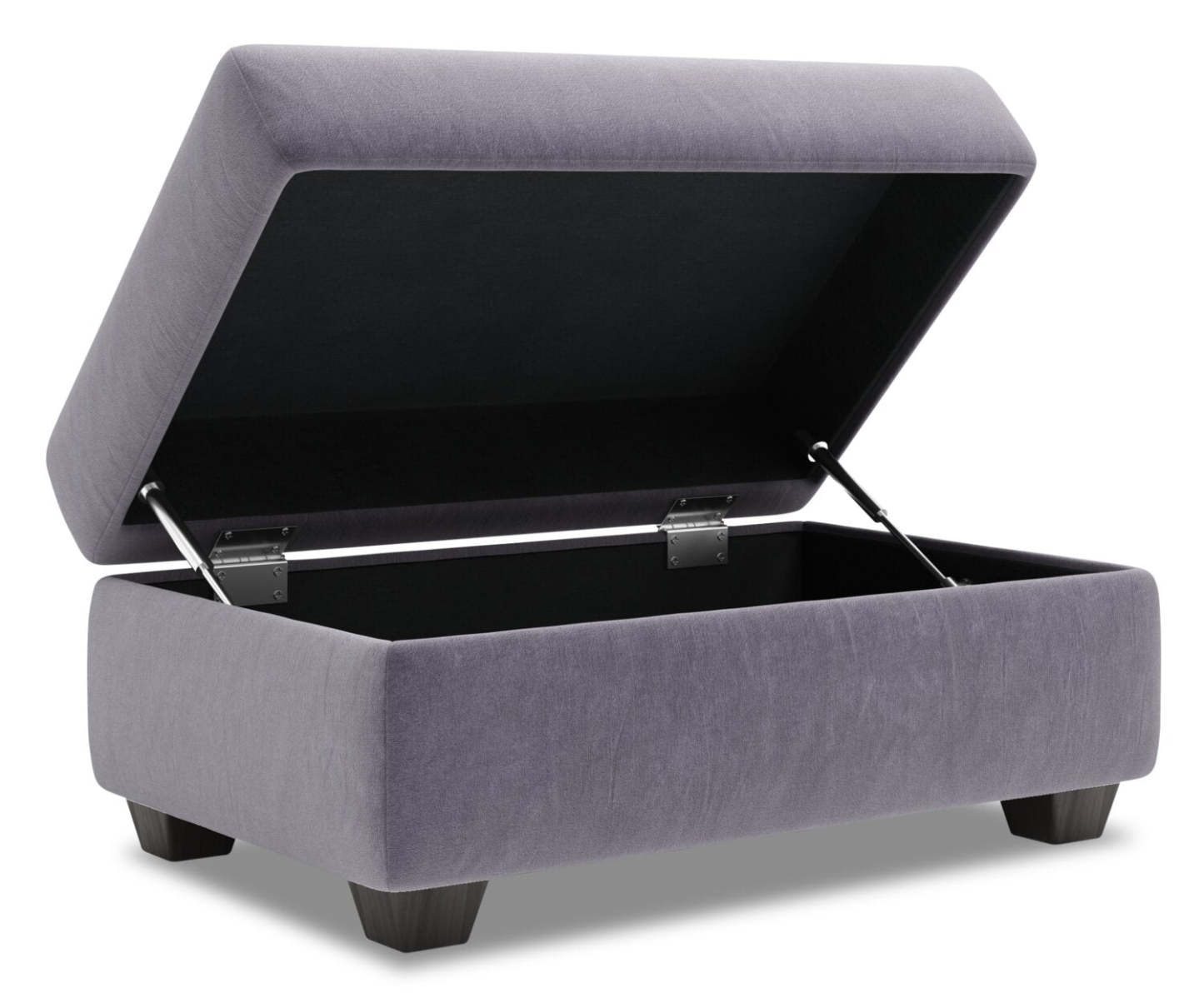 Fabriqué au Canada Pouf de rangement personnalisable The Trunk 39 en tissu de velours - gris Granite Grey | Pouf de rangement The Trunk de Sofa Lab de 39 po fabriqué au Canada en tissu de velours - gris Granite Grey | TRUN3388