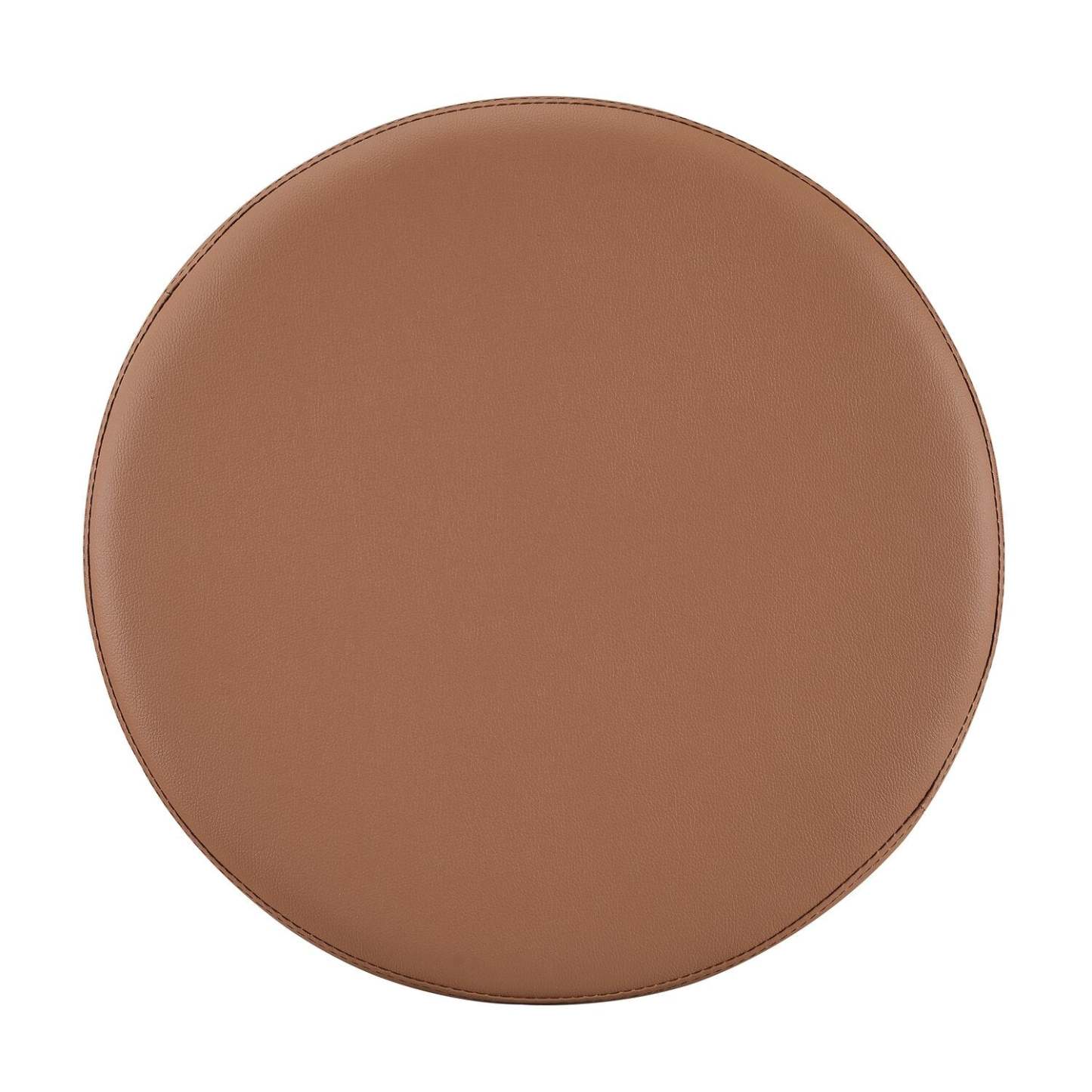 Manitoba 18 Round Storage Ottoman - Brown Faux Leather|Pouf de rangement rond Manitoba de 18 po - similicuir brun