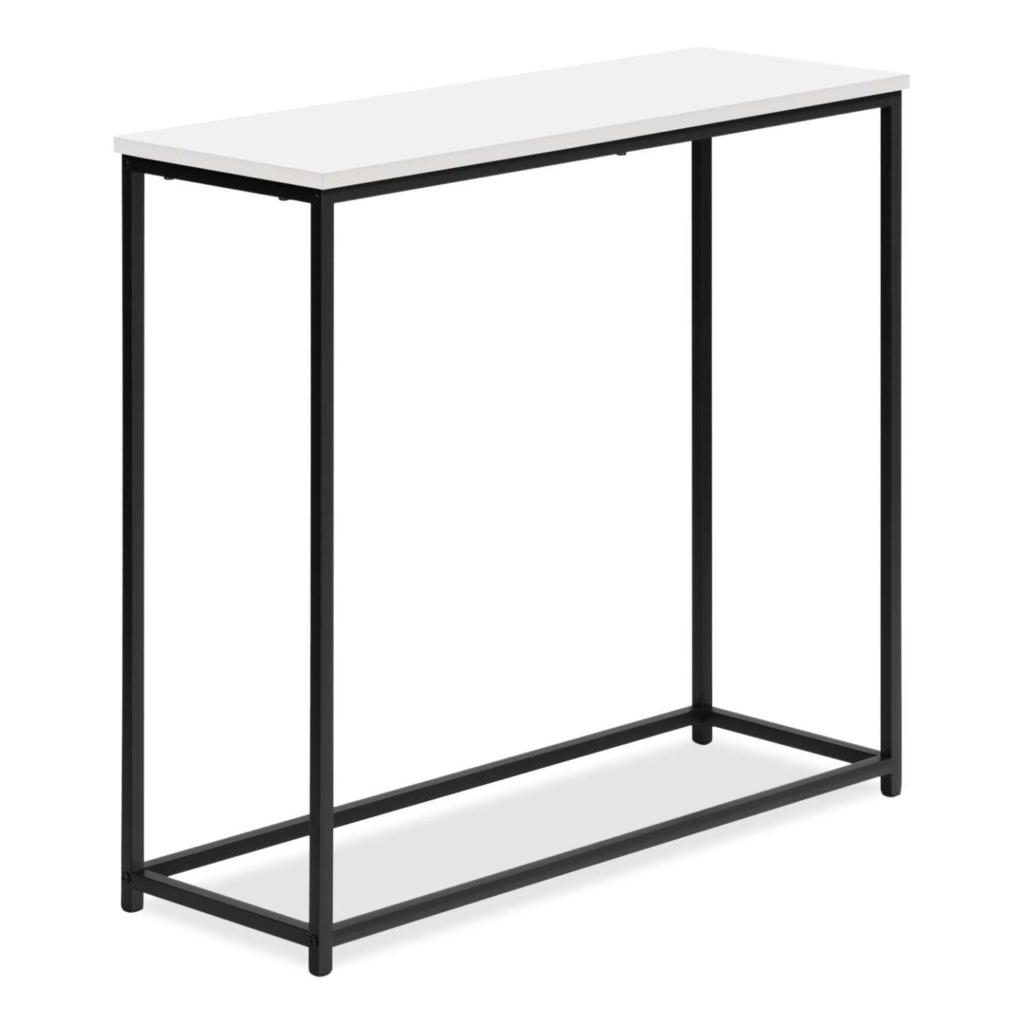 Alma 31.5 Modern Sofa Table - White with Black Metal Frame|Table de salon moderne Alma de 31,5 po - blanche avec armature en métal noir