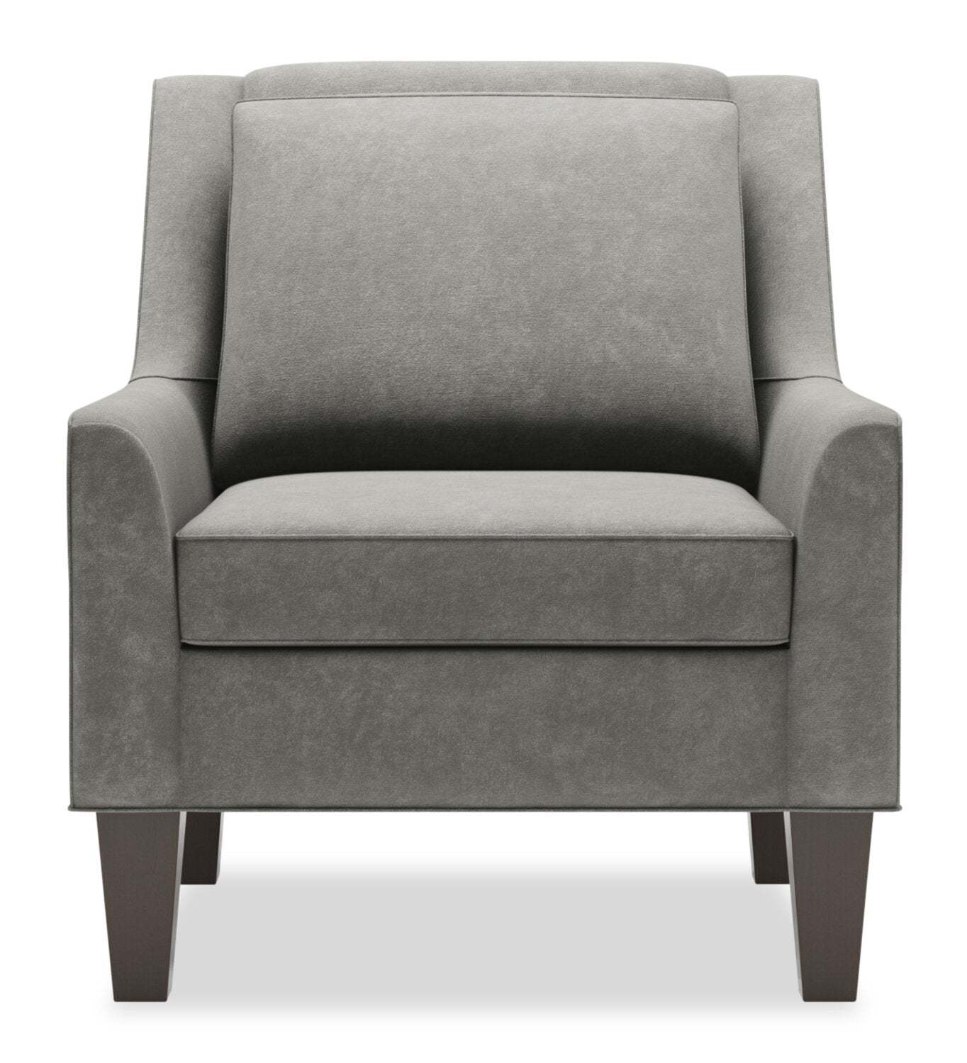 Fauteuil d'appoint club Sofa Lab personnalisable en tissu de velours 29 po avec pattes en bois - gris Platinum Grey | CLUB3588