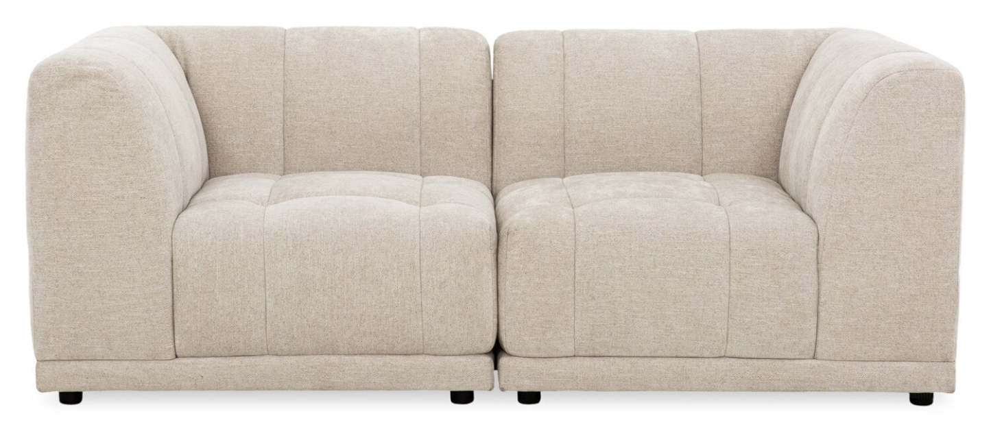 Kort & Co. Causeuse modulaire Oaklyn de 77 po en tissu avec coussins de siège capitonnés - beige