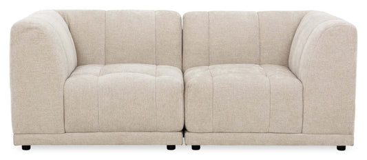 Kort & Co. Causeuse modulaire Oaklyn de 77 po en tissu avec coussins de siège capitonnés - beige