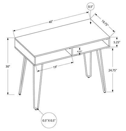 Bureau Ezra 40 avec casiers- Noir|Bureau Ezra de 40 po avec compartiments ouverts - noir