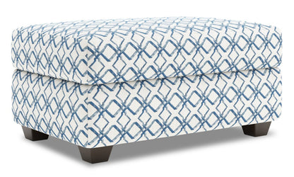 Fabriqué au Canada Pouf de rangement personnalisable The Trunk 39 en tissu - Océan multicolore | Pouf de rangement The Trunk de Sofa Lab de 39 po fabriqué au Canada en tissu - Océan multicolore | TRUN1154