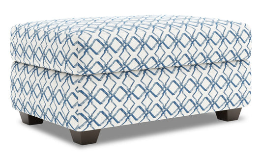 Fabriqué au Canada Pouf de rangement personnalisable The Trunk 39 en tissu - Océan multicolore | Pouf de rangement The Trunk de Sofa Lab de 39 po fabriqué au Canada en tissu - Océan multicolore | TRUN1154