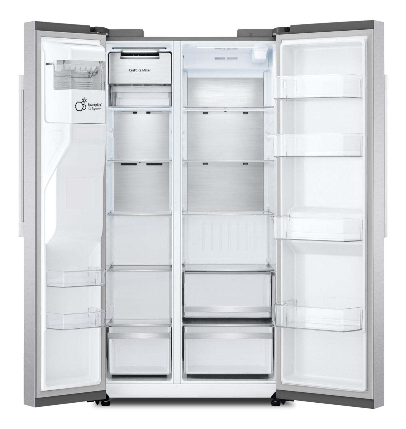LG 36 27 Cu. Ft Side by Side Refrigerator - Fingerprint Resistant Stainless Steel - LL27T3530S  | Réfrigérateur LG de 27 pi3 et de 36 po à compartiments juxtaposés - acier inoxydable résistant aux traces de doigts - LL27T3530S