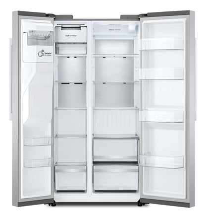 LG 36 27 Cu. Ft Side by Side Refrigerator - Fingerprint Resistant Stainless Steel - LL27T3530S  | Réfrigérateur LG de 27 pi3 et de 36 po à compartiments juxtaposés - acier inoxydable résistant aux traces de doigts - LL27T3530S