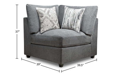Scott Living Evolve Modular 39.5 Linen-Look Fabric Corner Chair with Feather Down Cushions - Charcoal Grey | Fauteuil modulaire en coin Evolve de Scott Living de 39,5 po en tissu d’apparence lin avec coussins en duvet et plumes - gris anthracite
