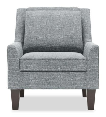Fauteuil d’appoint club Sofa Lab personnalisable en tissu d’apparence lin avec pattes en bois - gris Luna Pewter fabriqué au Canada | CLUB2291