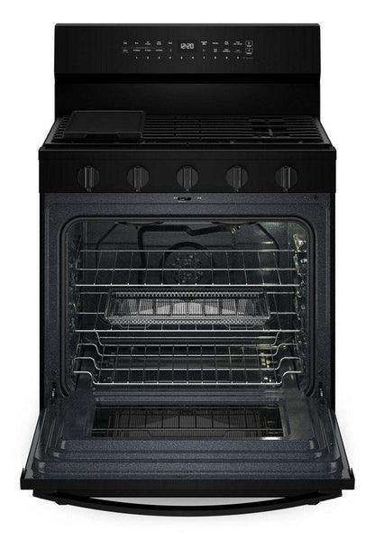 Cuisinière intelligente à gaz Whirlpool de 5 pi³ avec friture à air et autonettoyage - noire - WFGS7530RB | Whirlpool 5 Cu. Ft. Smart Gas Range with Air Fry and Self-Clean - Black - WFGS7530RB | WFGS75RB