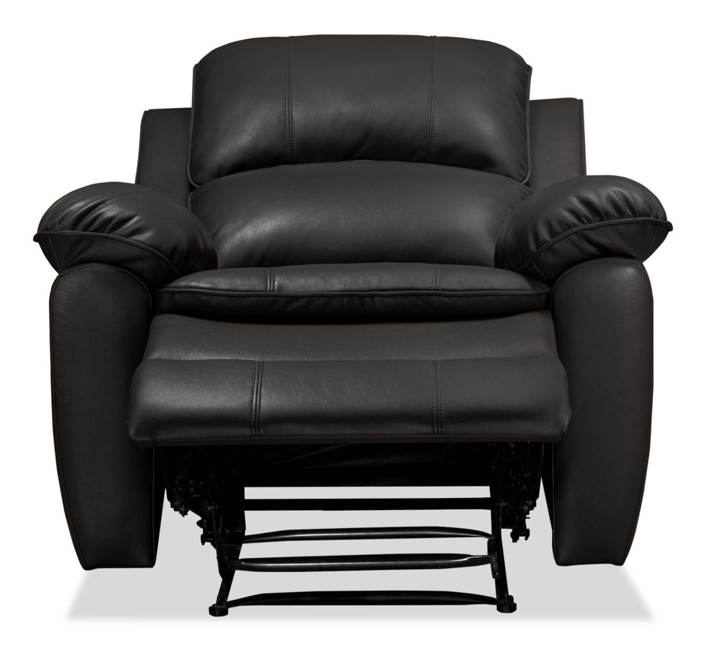 Fauteuil inclinable Chandler de 37 po en tissu d'apparence cuir - gris