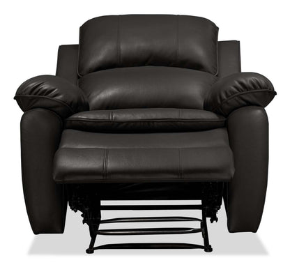 Fauteuil inclinable Chandler de 37 po en tissu d'apparence cuir - gris