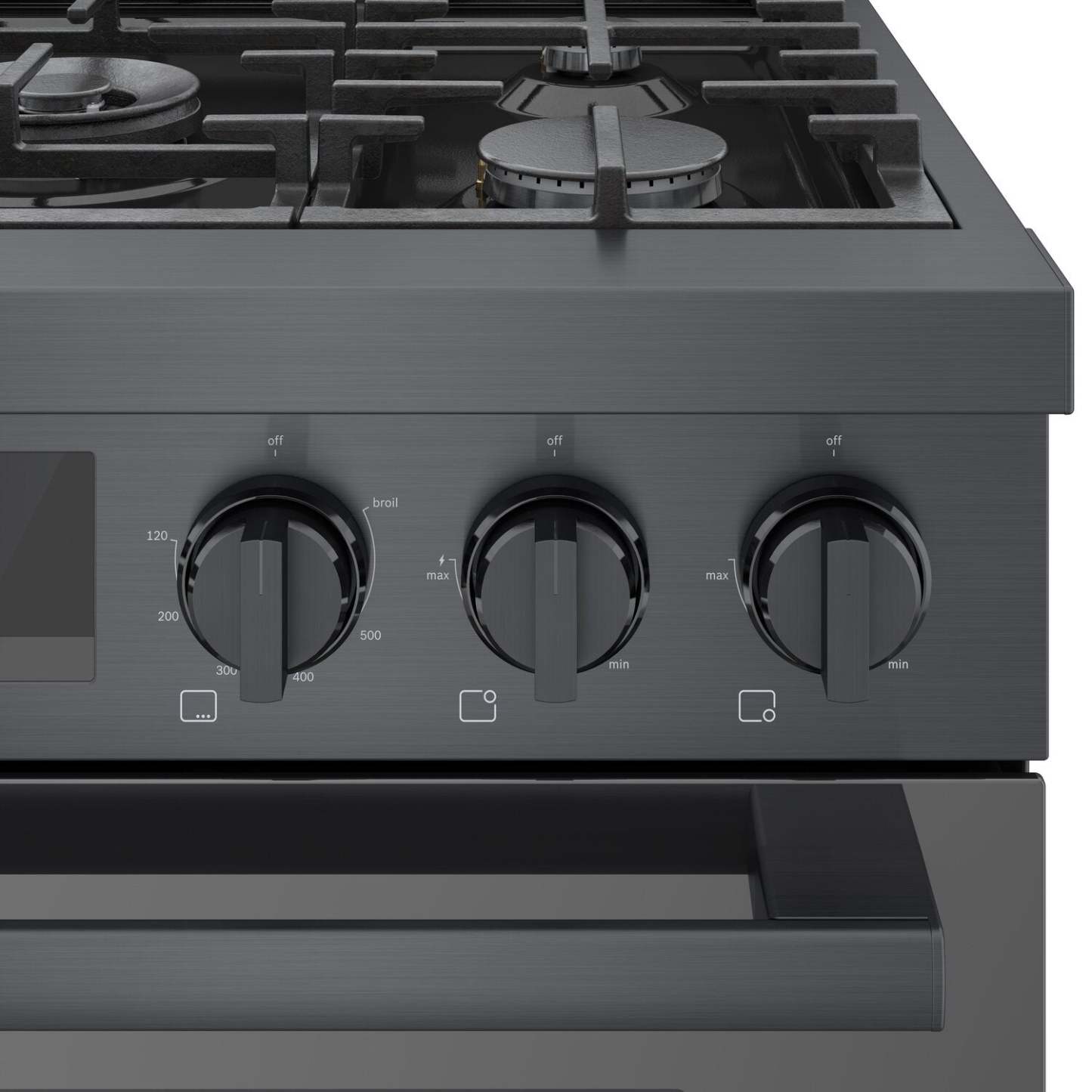 Bosch Série 800 3,7 Cu. Fort. Cuisinière à gaz autoportante de style industriel - HGS8045UC | Cuisinière à gaz amovible Bosch de série 800 de 3,7 pi3 de style industriel - HGS8045UC | HGS8045U