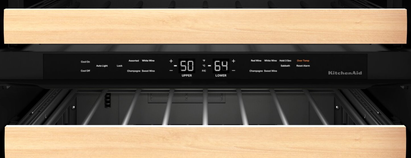 Réfrigérateur à vin KitchenAid de 5 pi³ et de 24 po sous le comptoir - acier inoxydable - KUWL214KSB | KitchenAid 24 5 Cu. Ft. Undercounter Wine Refrigerator - Stainless Steel - KUWL214KSB