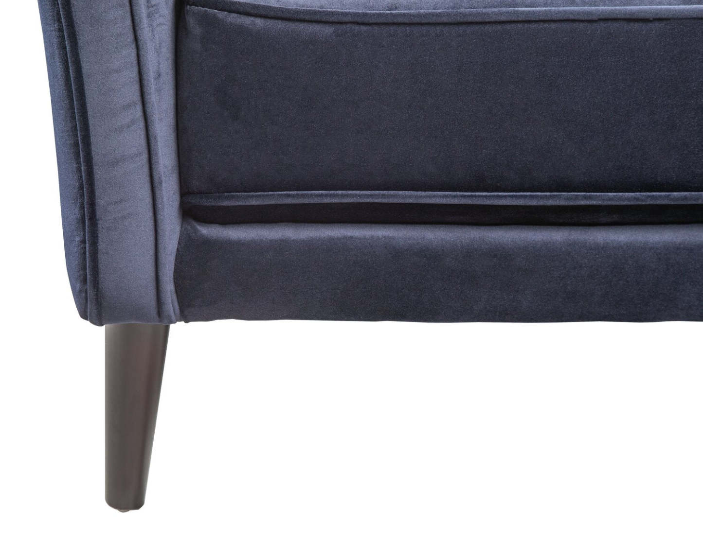 Chaise d'appoint en tissu velours Brinley 29 avec pieds en bois - Bleu | Fauteuil d'appoint Brinley de 29 po en tissu de velours avec pattes en bois - bleu