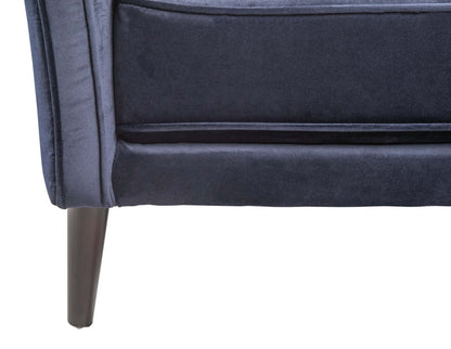 Chaise d'appoint en tissu velours Brinley 29 avec pieds en bois - Bleu | Fauteuil d'appoint Brinley de 29 po en tissu de velours avec pattes en bois - bleu