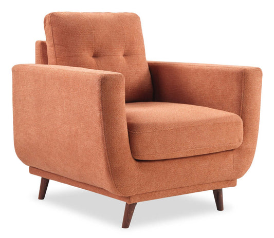 Cosmo 34 Fabric Chair with Tufted Back Cushion - Orange | Fauteuil Cosmo de 34 po en tissu avec coussin de dossier capitonné - orangé