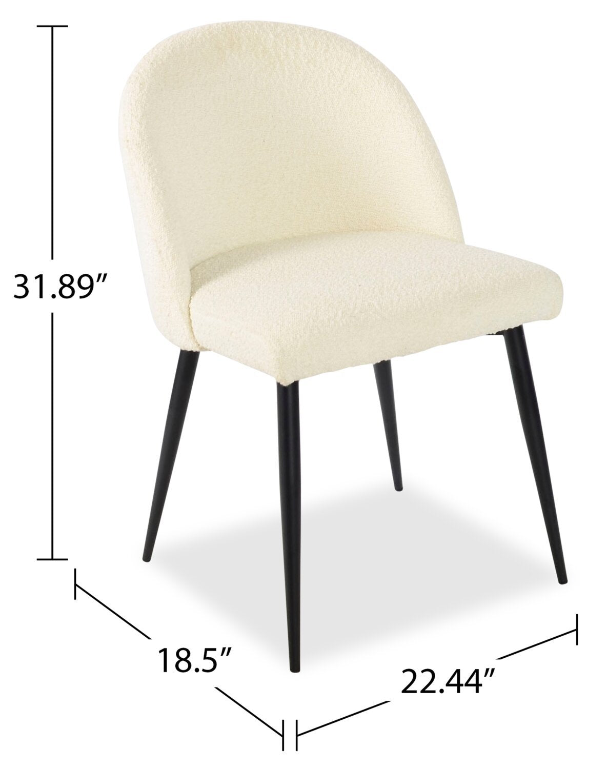 Chaise de salle à manger Bali avec tissu bouclé, métal - Taupe | Chaise de salle à manger Bali en tissu bouclé et en métal - taupe