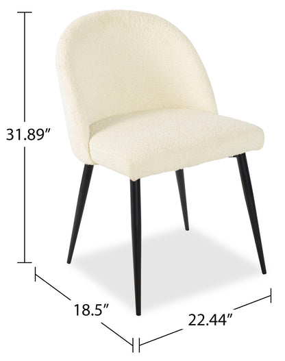 Chaise de salle à manger Bali avec tissu bouclé, métal - Taupe | Chaise de salle à manger Bali en tissu bouclé et en métal - taupe