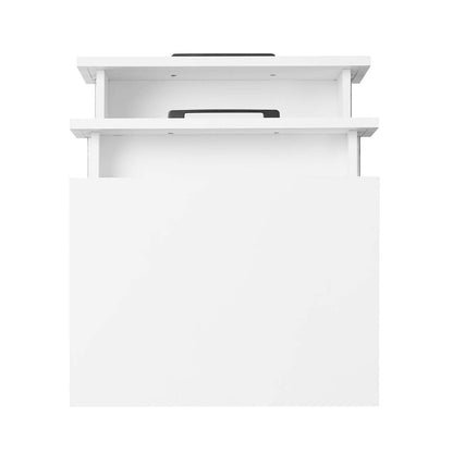 Table de chevet à 2 tiroirs Brax, 18 L x 25,75 H - Blanc | Table de nuit Brax de 18 po (l) x 25,75 po (H) à 2 tiroirs - blanche