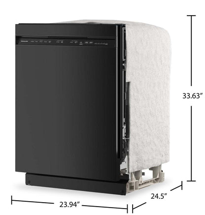 Lave-vaisselle KitchenAid de 24 po et de 47 dBA avec panier à ustensiles sur le troisième niveau - noir - KDFS224SBL