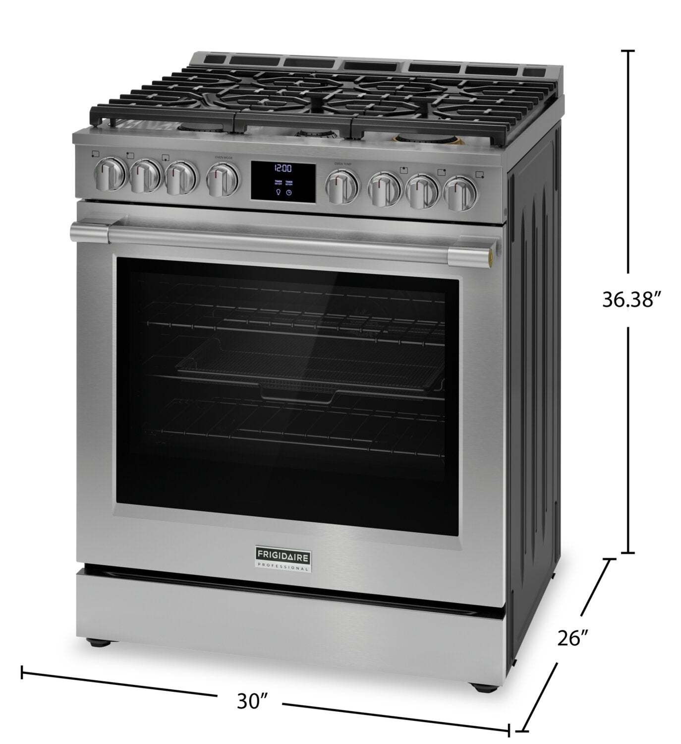 Cuisinière à gaz Frigidaire Professionnel de 6 pi³ avec convection totale et friture à air - acier en…