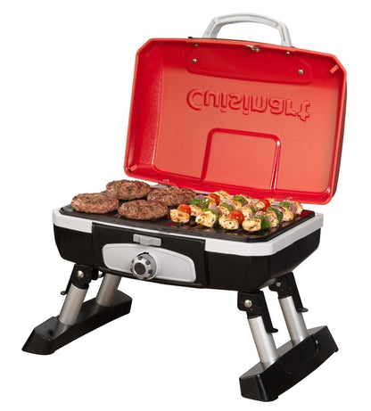Gril à gaz de table portatif Petite Gourmet de Cuisinart - Rouge - CGG-180T-C | Barbecue de table à gaz portatif Petit gourmet de Cuisinart - rouge - CGG-180T-C | CGG180TC