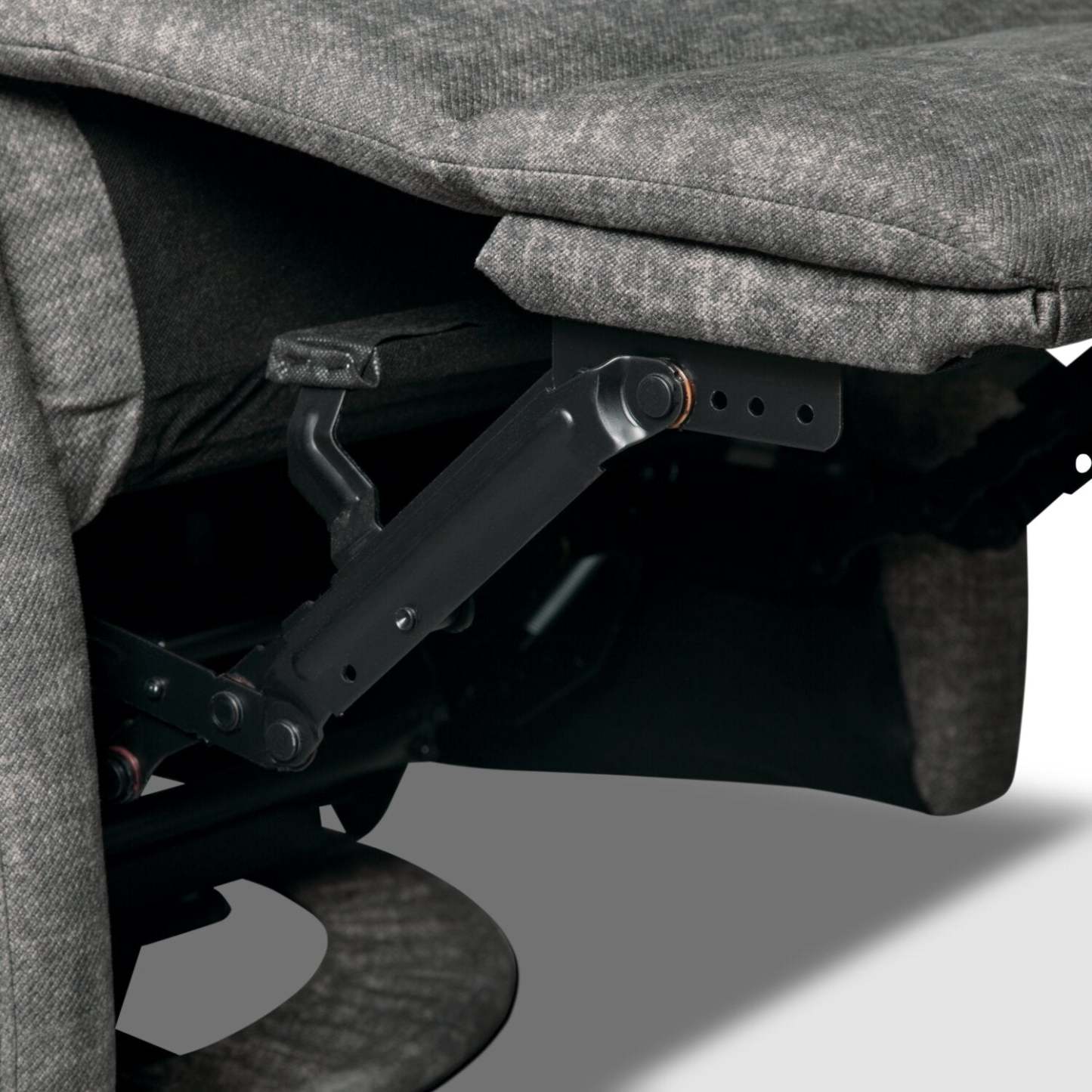 Jeffry 30.3 Fauteuil inclinable pivotant et coulissant en tissu velours - Gris | Fauteuil pivotant, coulissant et inclinable Jeffry de 30,3 po en tissu de velours - gris