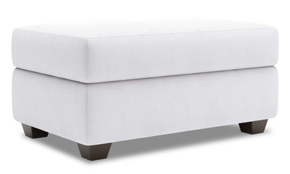 Fabriqué au Canada Pouf de rangement personnalisable The Trunk 39 en tissu d’apparence lin - blanc Pax Ice | Pouf de rangement The Trunk de Sofa Lab de 39 po fabriqué au Canada en tissu d’apparence lin - blanc Pax Ice | TRUN3449