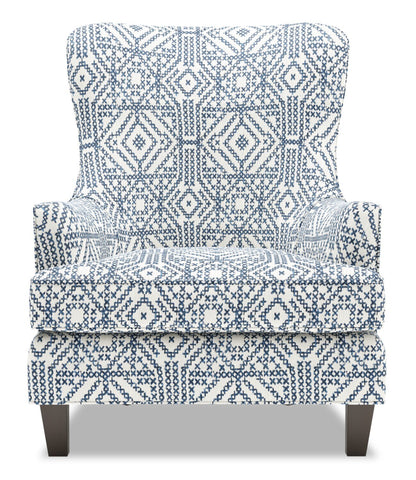 Fauteuil d'appoint à oreilles Sofa Lab personnalisable de 32 po fabriqué au Canada en tissu - Encre multicolore | AILE1156