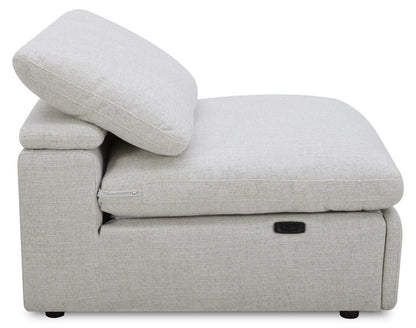 Fauteuil à inclinaison électrique sans accoudoirs Sky Modular 44 en tissu avec coussins en plumes - Nathan Wheat | Fauteuil sans accoudoirs à inclinaison électrique modulaire Sky de 44 po en tissu avec coussins en couette et plumes - blé Nathan