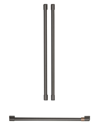 Cafe Kit de poignées 3 pièces pour réfrigérateur à portes françaises en noir brossé - CXMB3H3PNBT | Trousse de poignées Café 3 pièces pour réfrigérateur à portes françaises - CXMB3H3PNBT | CXMB3HBT