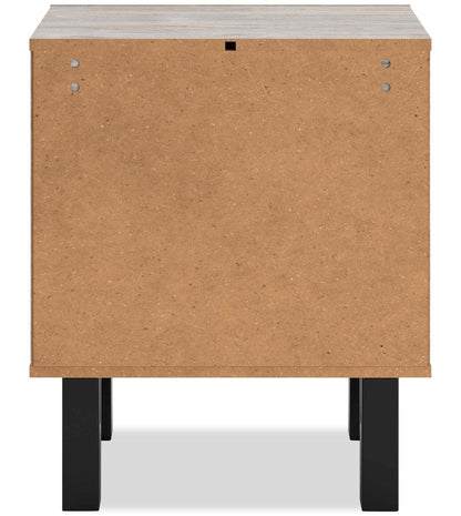 Table de chevet Zen à 2 tiroirs avec ports de charge intégrés, 21,3 L x 25 H - Gris | Table de nuit Zen de 21,3 po (L) x 25 po (H) à 2 tiroirs avec ports de recharge intégrés - gris