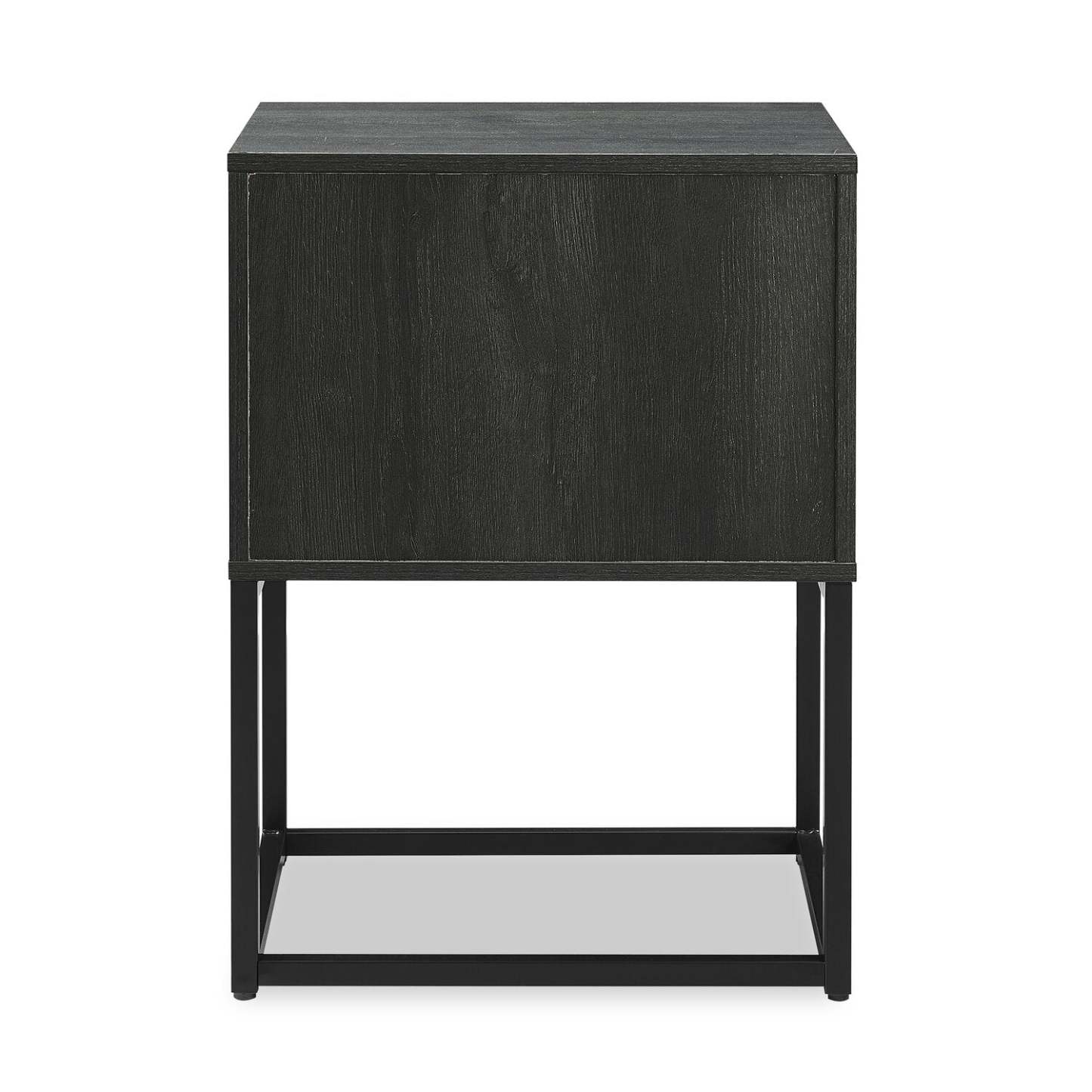 Table de chevet Fynn à 1 tiroir avec étagère de rangement, 18 L x 25,75 H - Marron/Noir | Table de nuit Fynn de 18 po (l) x 25,75 po (H) à 1 tiroir avec tablette de rangement - brune et noire