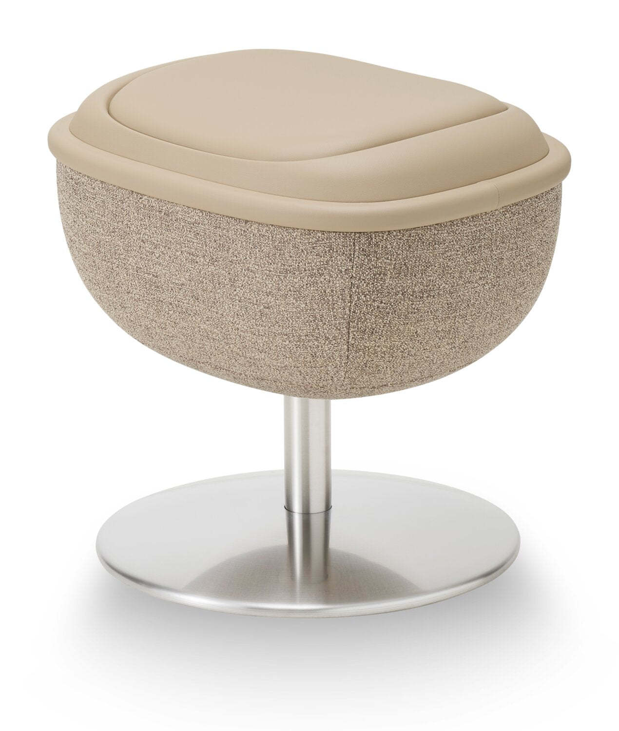 Fauteuil de massage inclinable LG de 29,6 po en tissu d’apparence cuir avec pouf assorti - brun