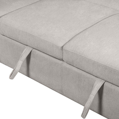 Envy 5-Piece Right-Facing Chenille Fabric Sleeper Sectional with Storage Chaise - Fog Grey | Canapé-lit sectionnel droit Envy 5 pièces en tissu de chenille avec chaise longue de rangement - gris brouillard