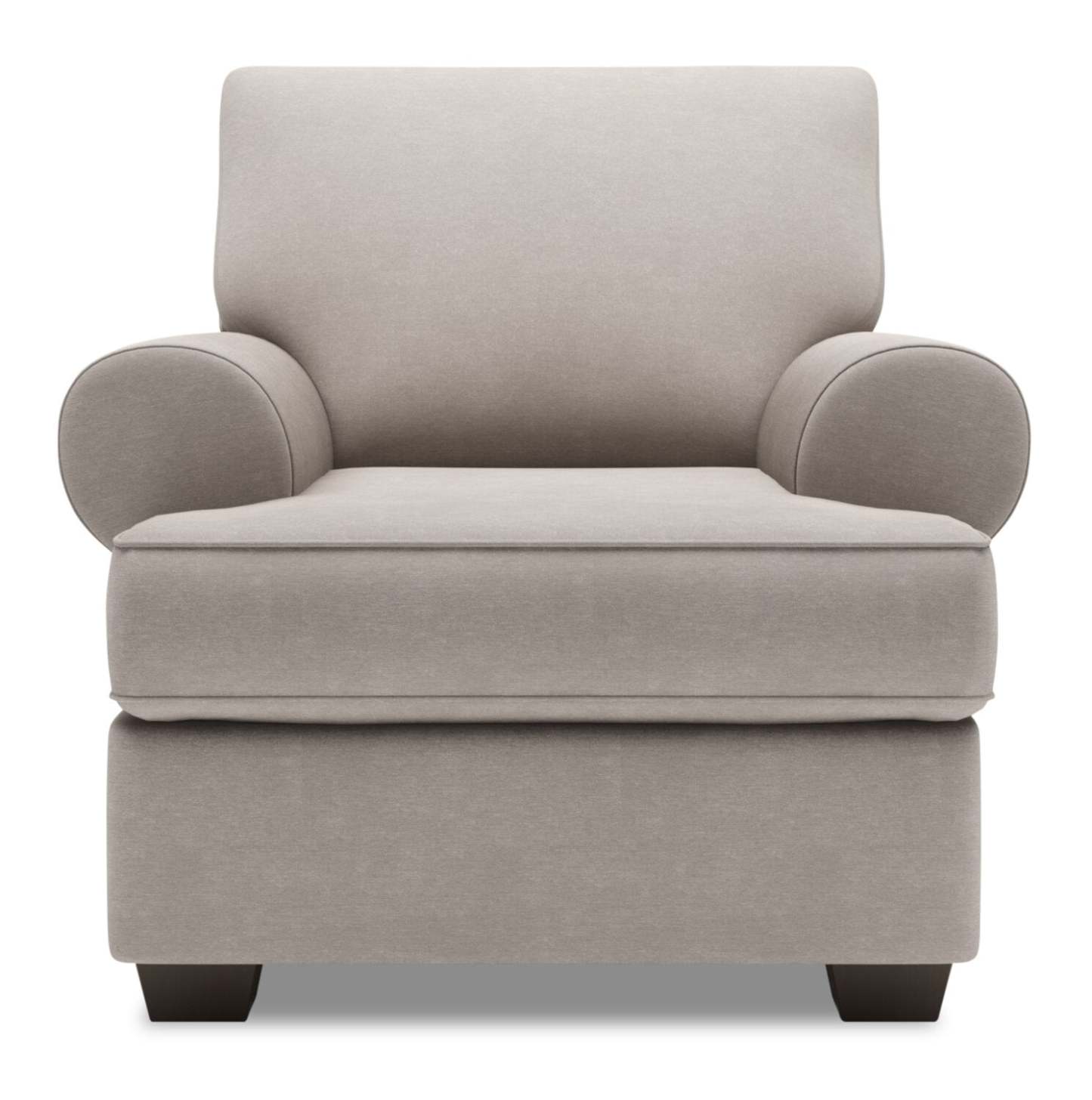 Fauteuil Roll de Sofa Lab de 42 po fabriqué au Canada en tissu d’apparence lin avec accoudoirs enroulés - gris Pax Slate | RO303049